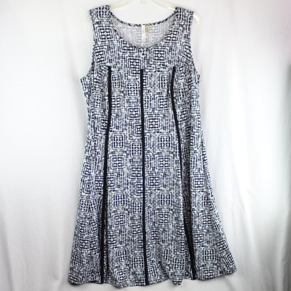 Ny Collection Women's Plus Size 1x Black and White